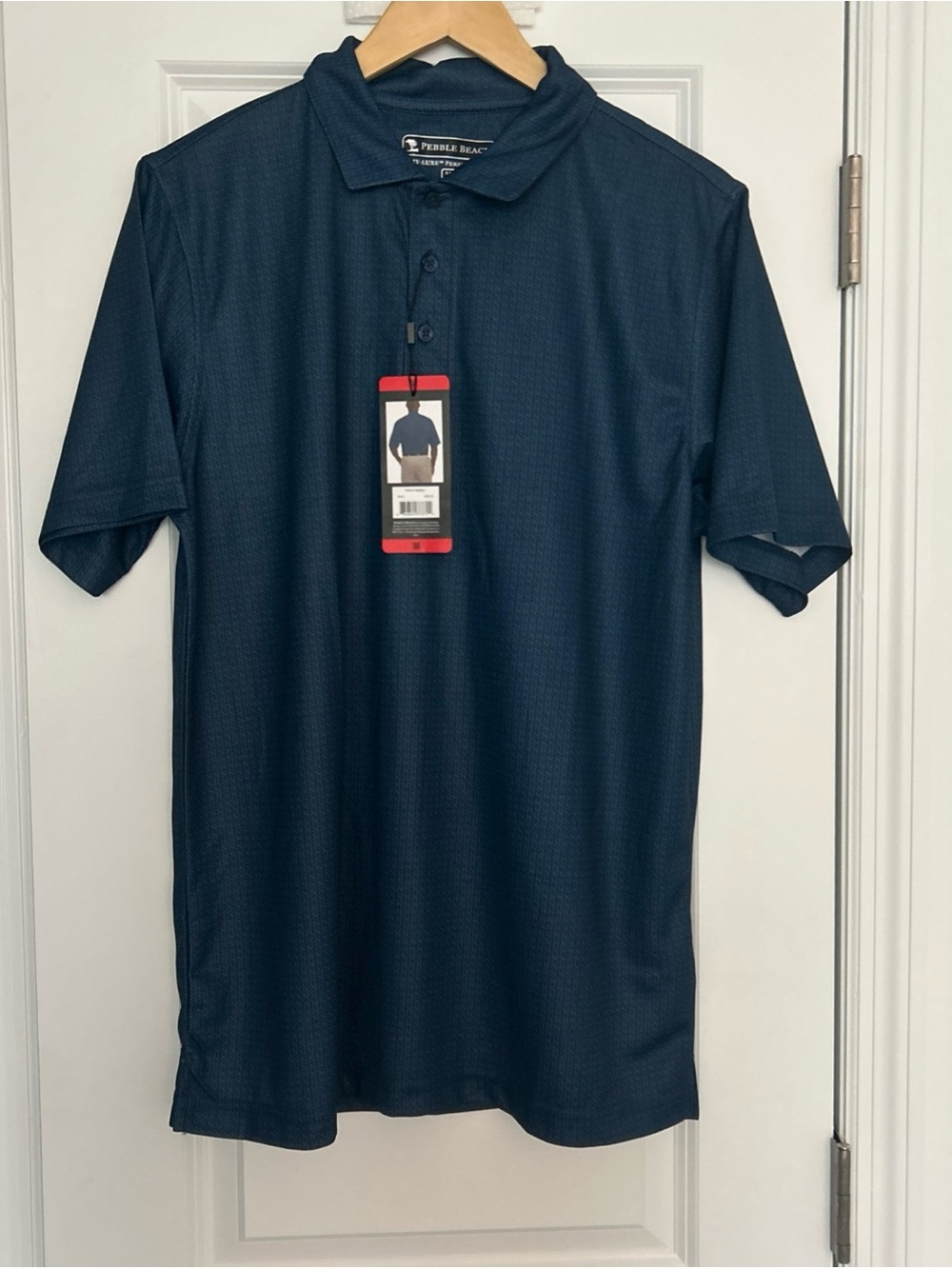 Pebble Beach Men's Performance Polo Golf, M, NAVY- NWT